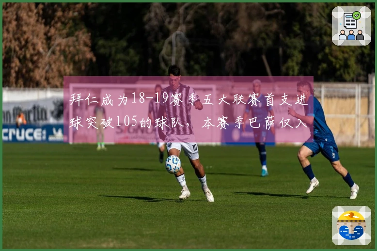 拜仁成为18-19赛季五大联赛首支进球突破105的球队，本赛季巴萨仅入84球